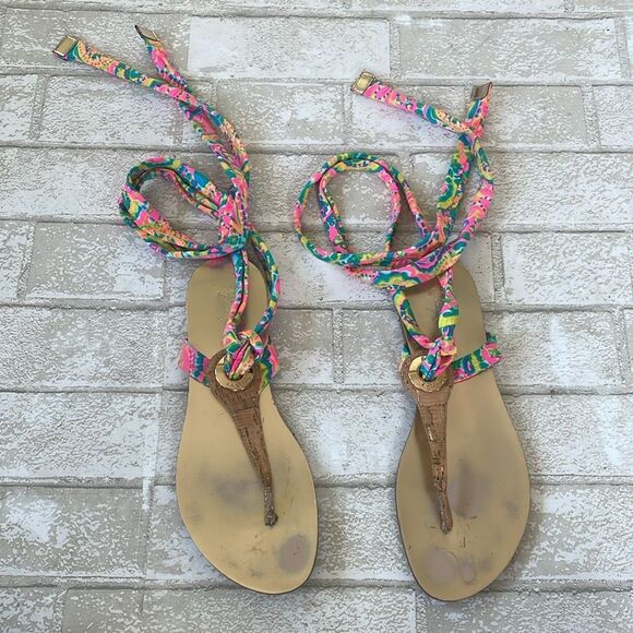 Lilly Pulitzer harbor wrap sandals - Picture 4 of 11